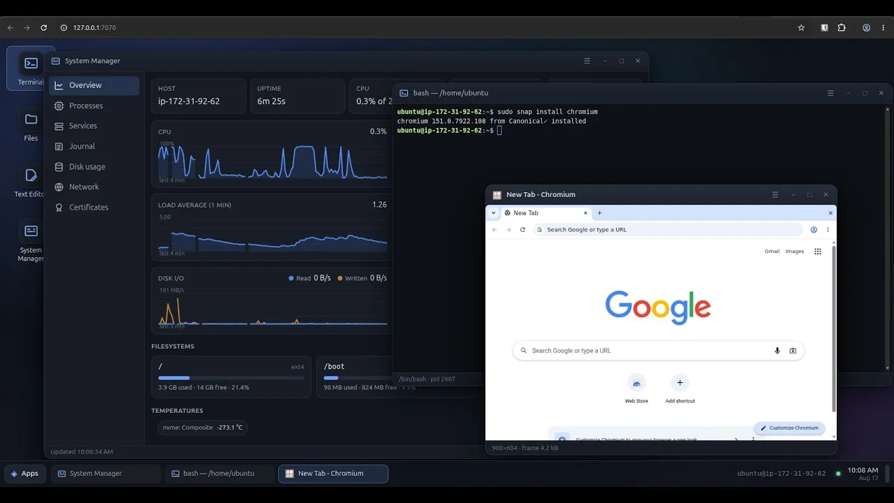 The title card of the Finestra demo video — a fully web-based desktop environment.
